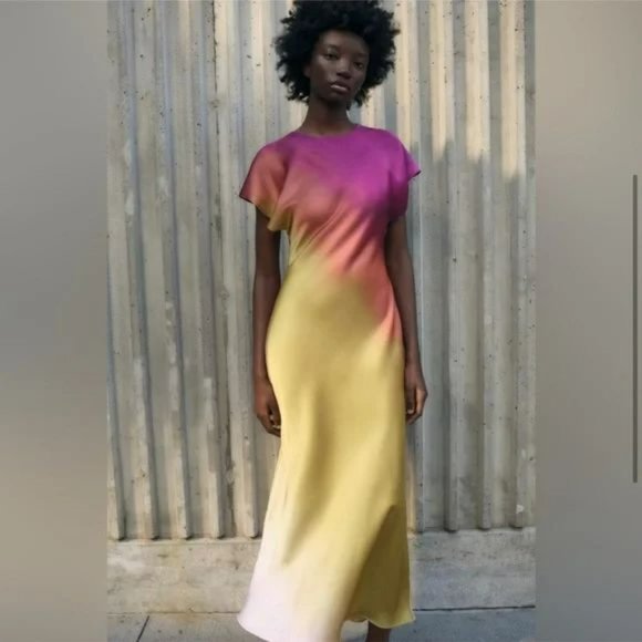 ZARA TIE DYE PRINTED DRESS - Picture 8 of 9